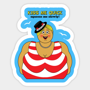 British Saucy Seaside Kiss Me Quick Lady Sticker